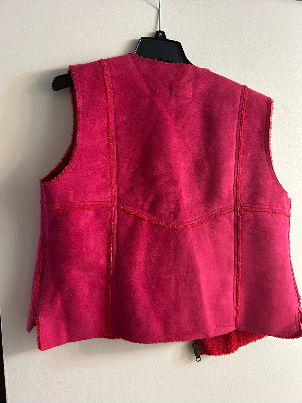 Calvin Klein Jeans Hot Pink Suede Shearling Vest